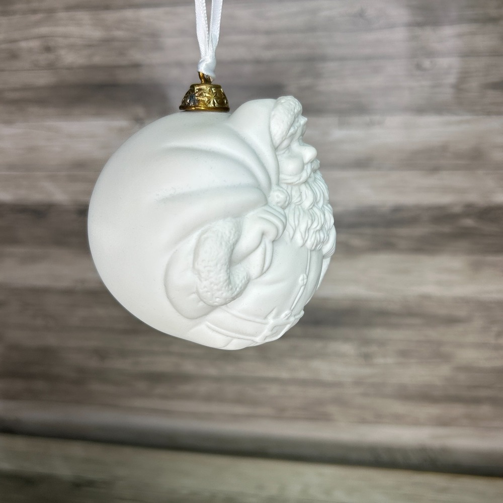 Wedgwood Christmas Ornament Puffed Santa White Holiday - Picture 3 of 9
